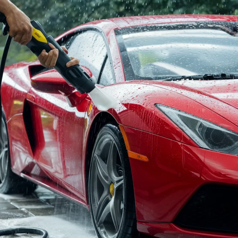 washing car with karcher